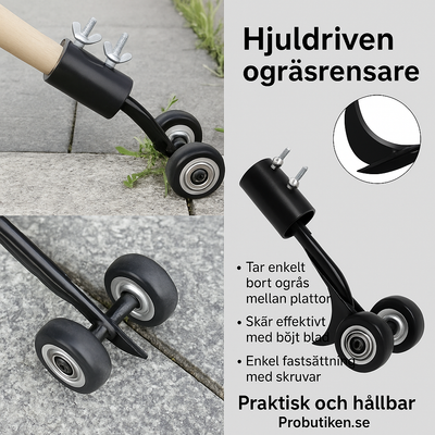 Hjuldriven ogrĂ€srensare â Effektiv rensning mellan plattor
