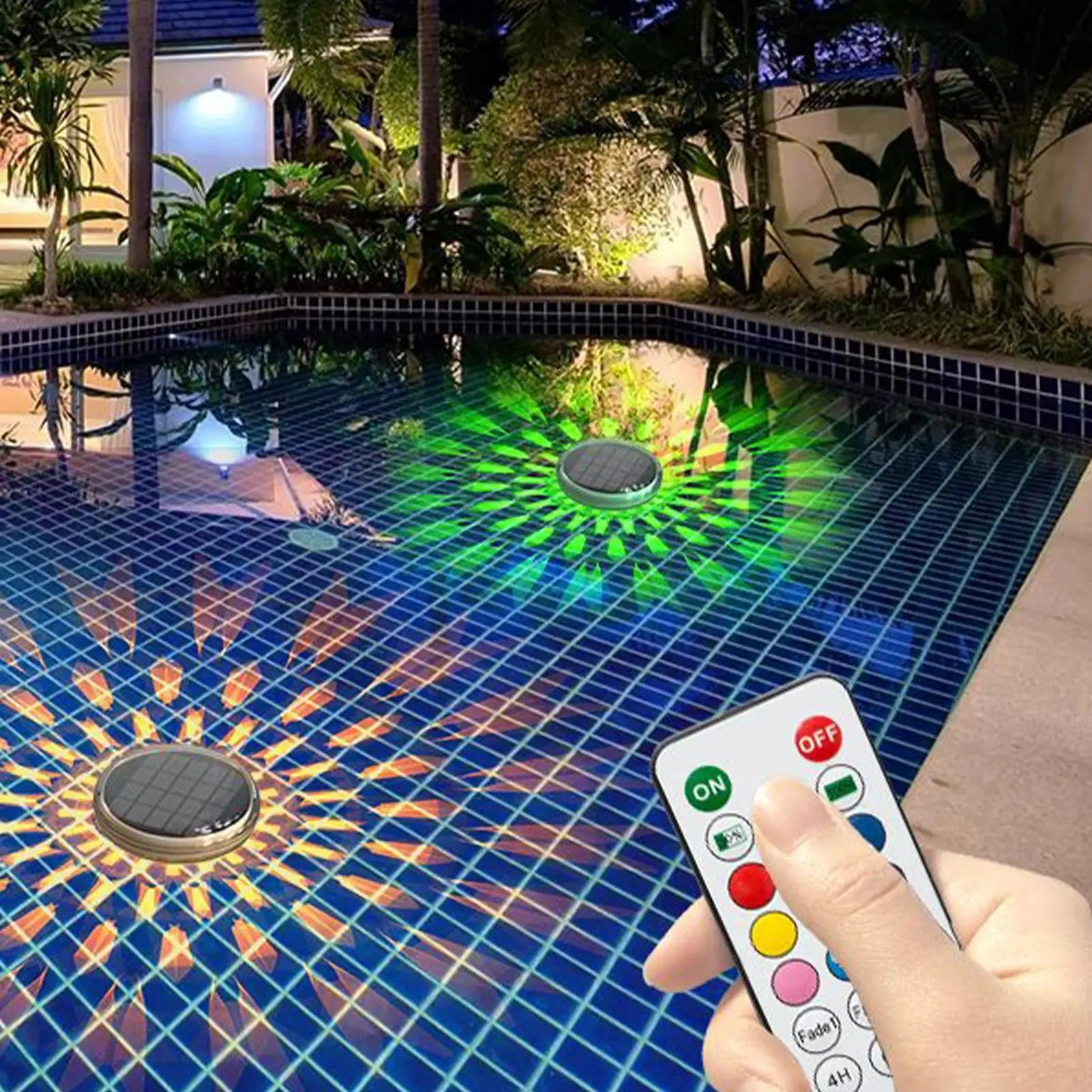 Flytande Solcellsbelysning för Pool – Uppladdningsbar via USB med Fjärrkontroll