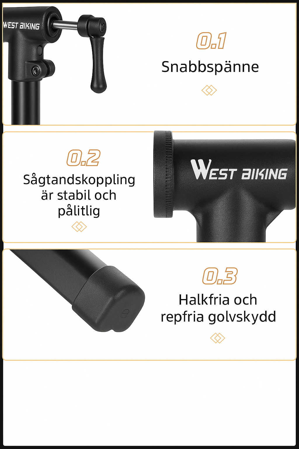 WEST BIKING Vikbart Cykelställ – Tripod-modell