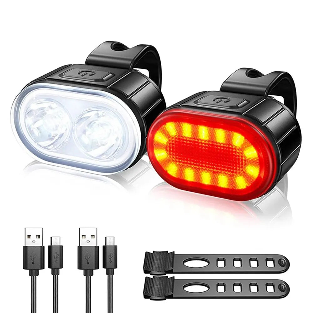 🔋 USB-Uppladdningsbara Cykellampor – Fram & Bak MTB